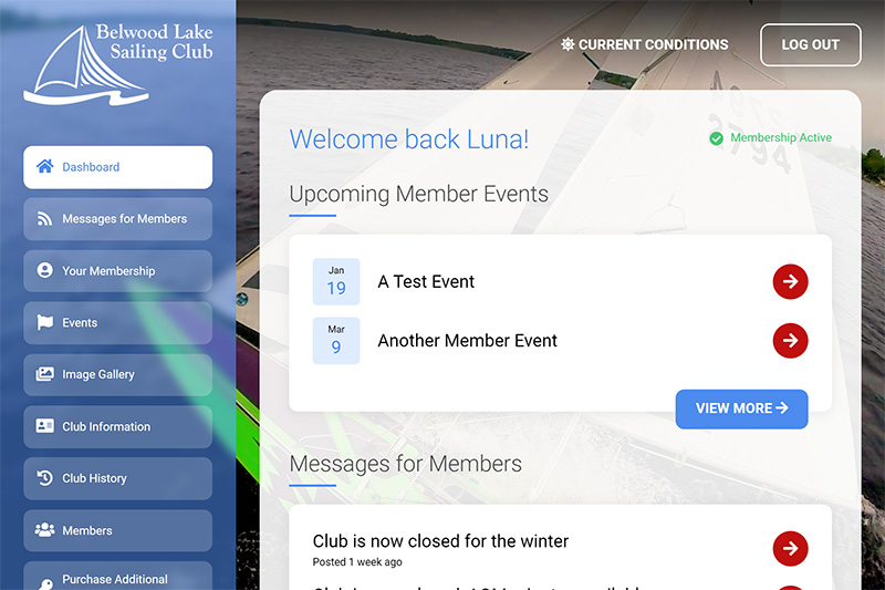 Screenshot of Belwood Lake Sailing Club